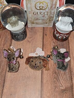 Rhinestone Dog Keychains Nwt